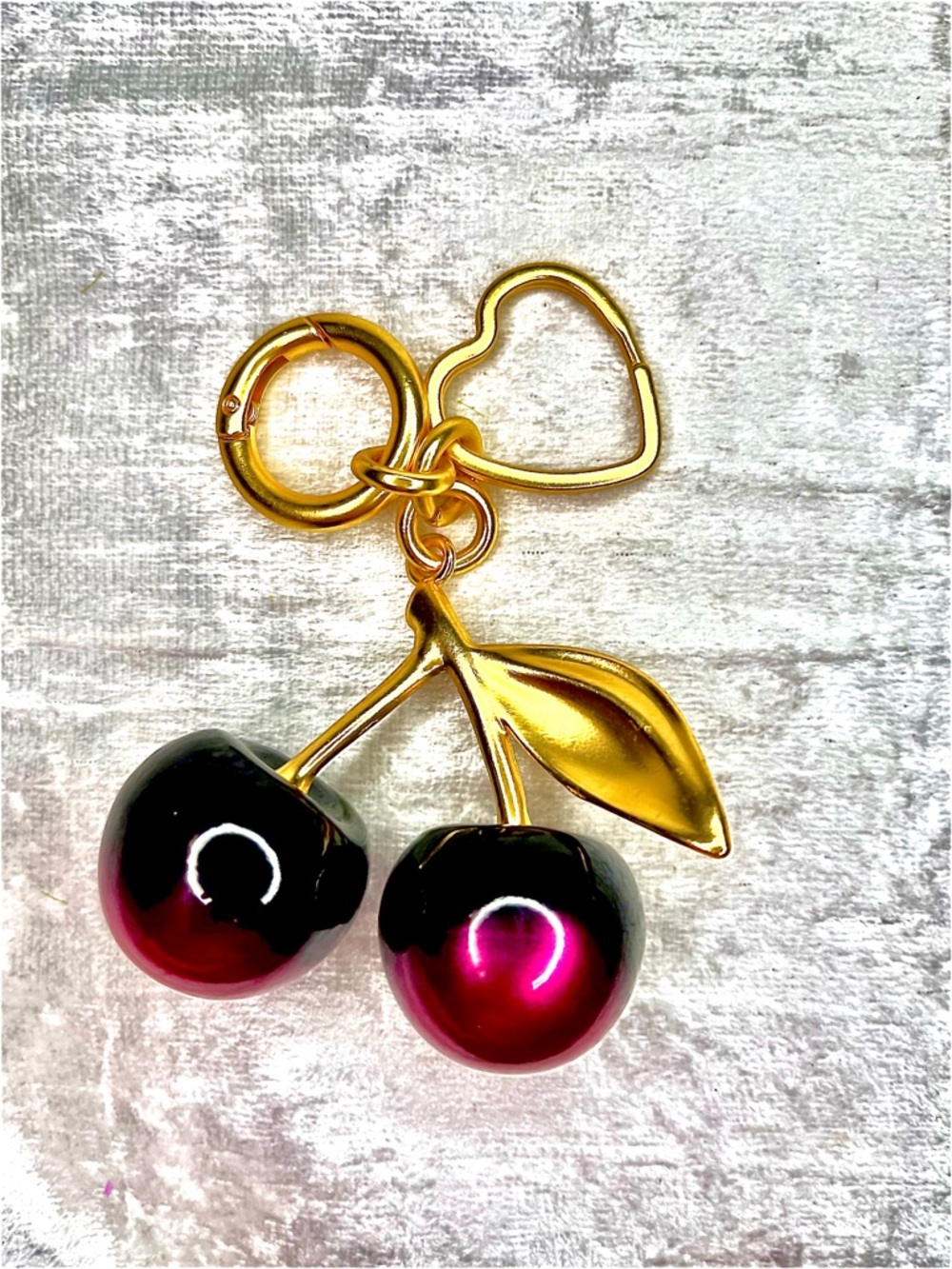 Dark Red Cherry Purse Charm